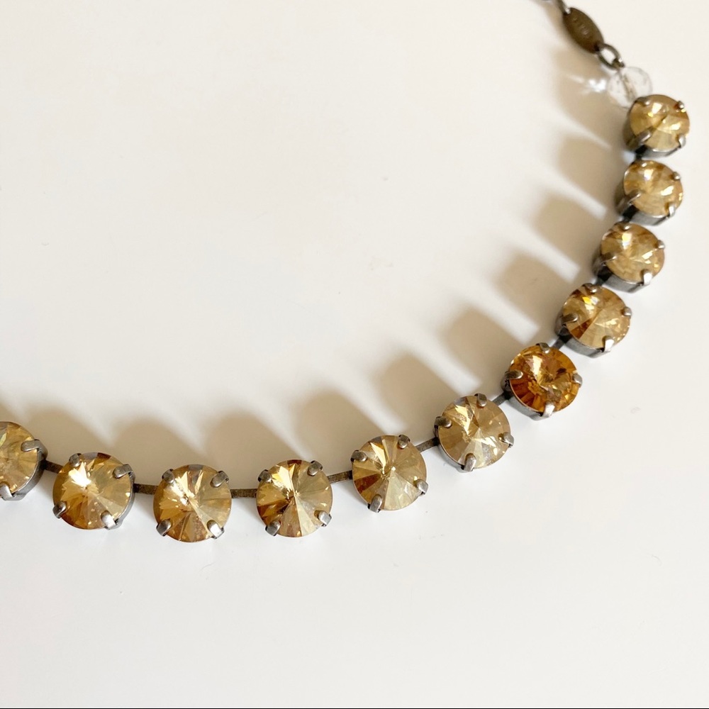 Sabika Champagne Manhattan Chunky Crystal Choker Gold Antique Silver - Picture 5 of 11